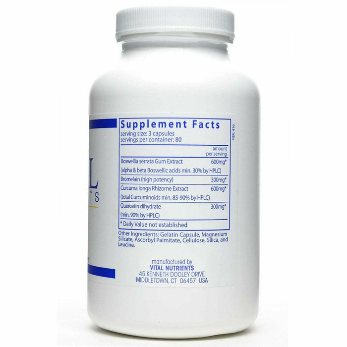 Vital Nutrients BCQ 240 capsules supplement facts label
