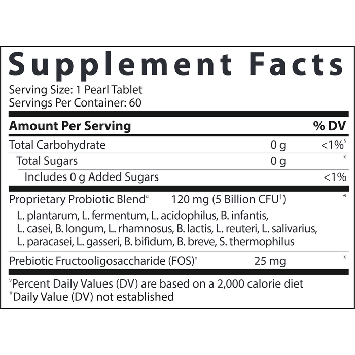 Vital Nutrients Hyperbiotics Pro-15 Pre + Probiotic 60 pearls supplement facts label