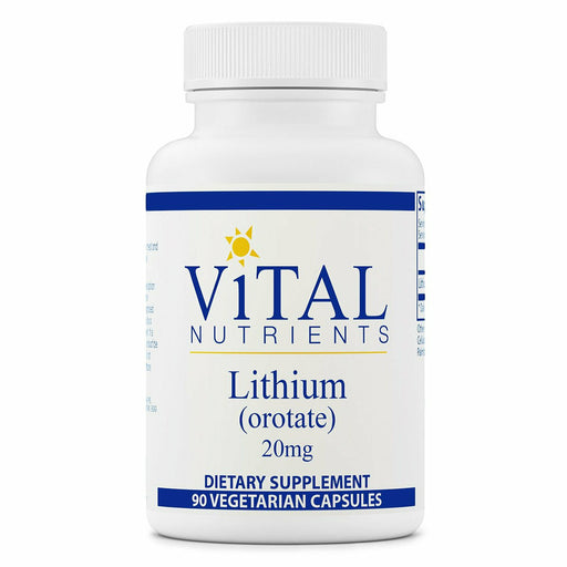 Vital Nutrients Lithium (orotate) 20 mg, 90 veg capsules, front of bottle