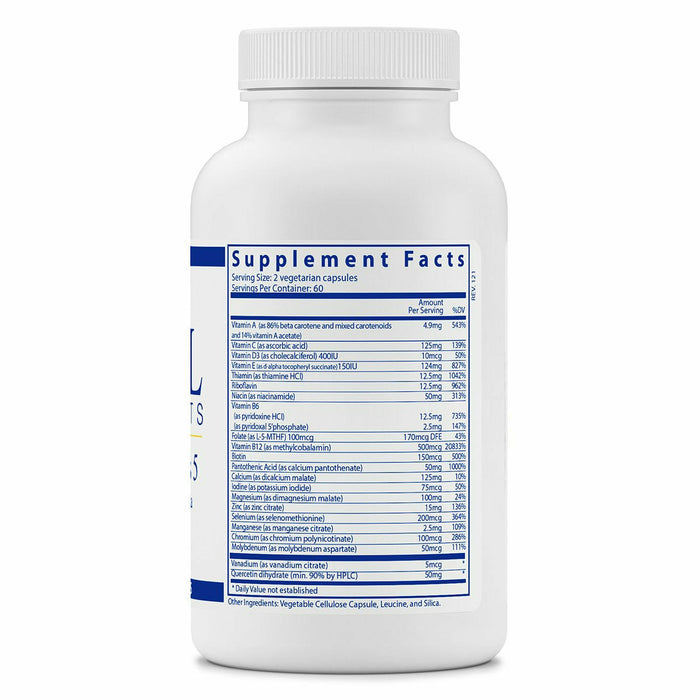Vital Nutrients Multi-Nutrients 5 120 capsules supplement facts label