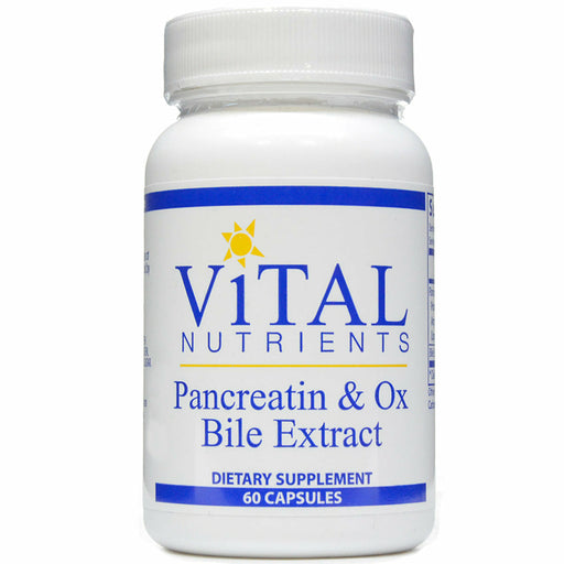 Vital Nutrients Pancreatin & Ox Bile Extract, 60 veg capsules, front of bottle