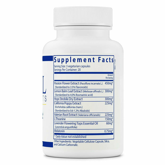 Vital Nutrients Sleep Aide 60 veg capsules supplement facts label