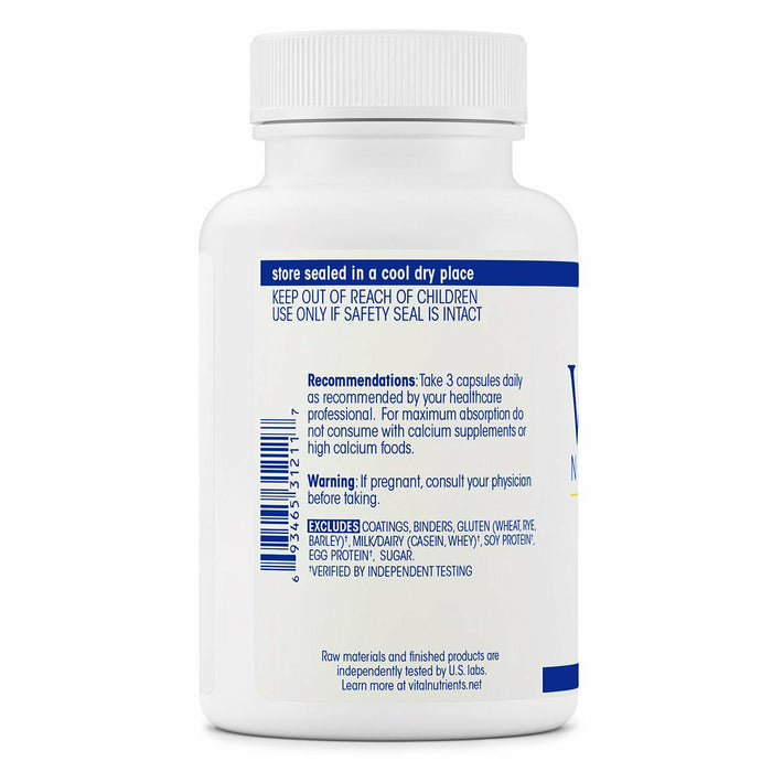 Vital Nutrients Strontium 227 mg 90 veg capsules suggested use label
