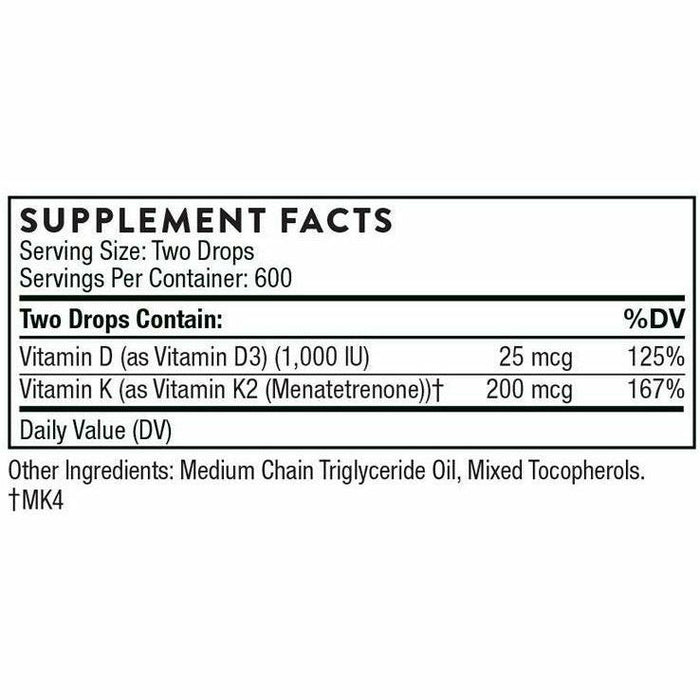 Vitamin D/K2 1oz by Thorne Research