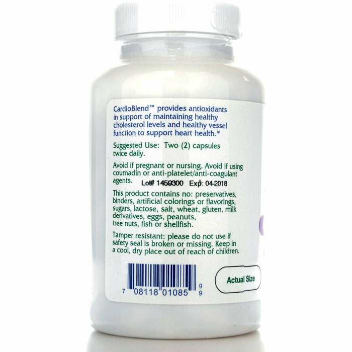 Vitanica CardioBlend 120 capsules side label