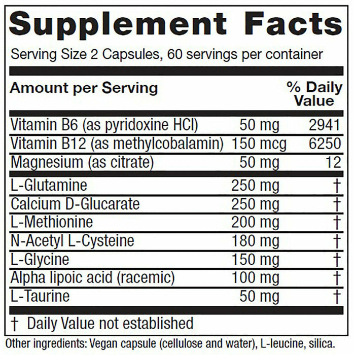 Vitanica Endocrine Disruptor Relief 120 capsules supplement facts label
