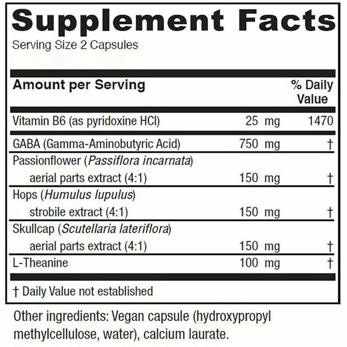Vitanica GABA Ease supplement facts label