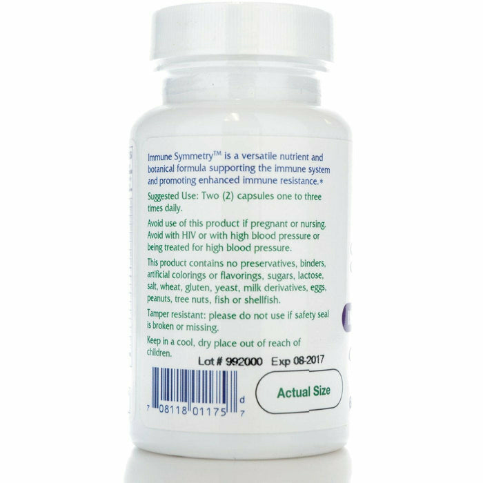 Vitanica Immune Symmetry 60 capsules side label