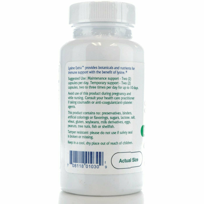 Vitanica Lysine Extra 60 capsules side label