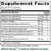 Vitanica Metabolic Manager 120 veg capsules supplement facts label