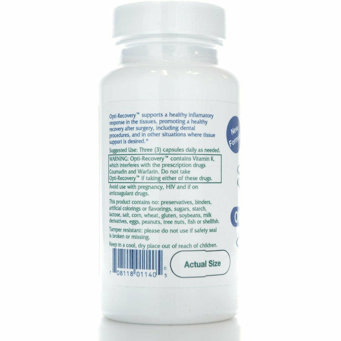 Vitanica Opti-Recovery 60 capsules side label
