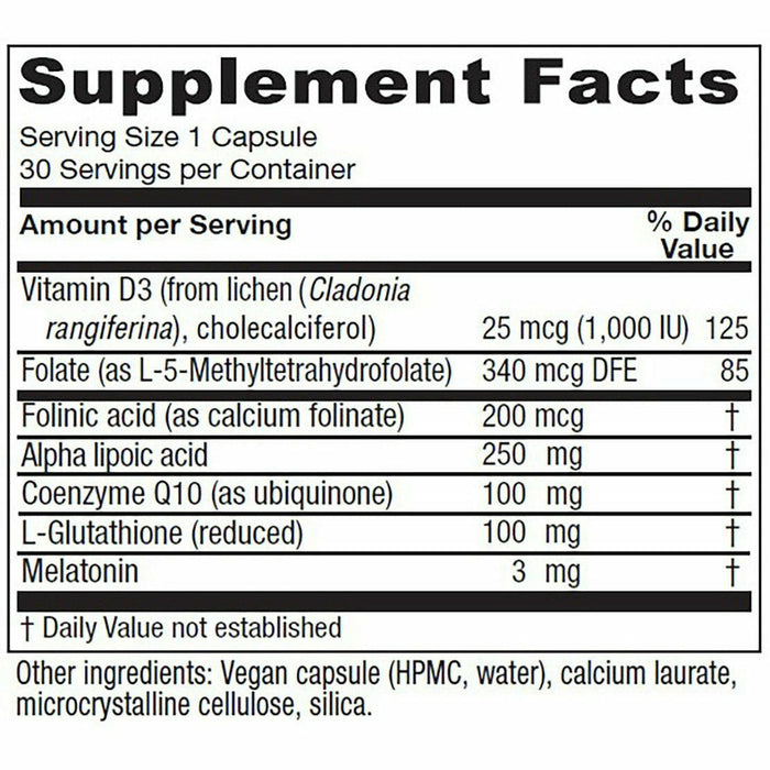 Vitanica Ovum P.M. 30 veg capsules supplement facts label