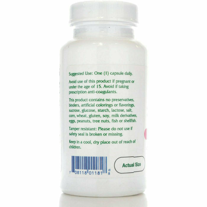 Vitanica Red Clover 60 capsules side label