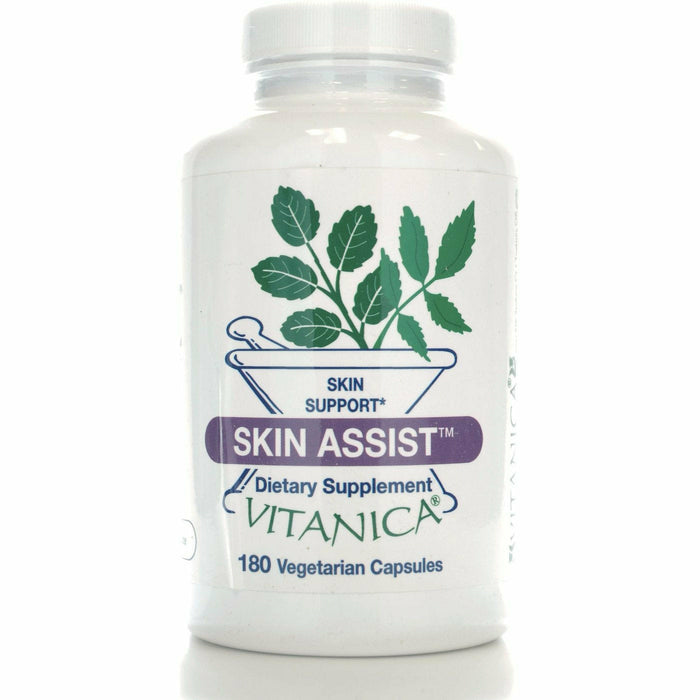 Vitanica Skin Assist, 180 veg capsules, front of bottle