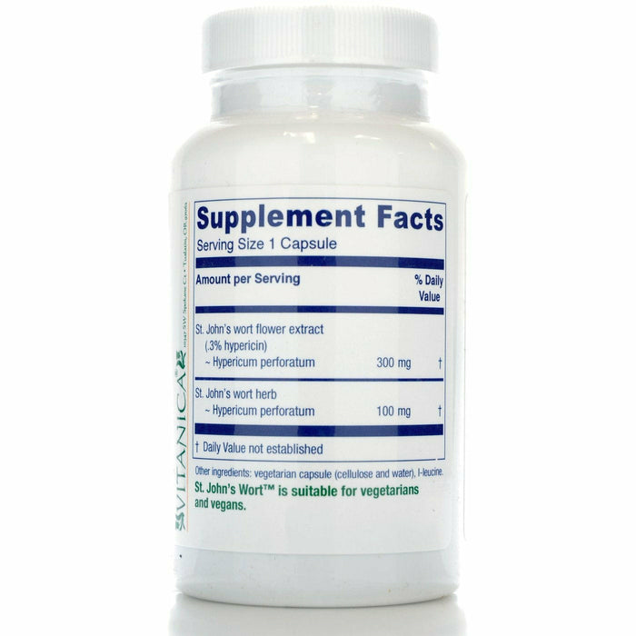 Vitanica St. John's Wort 90 capsules supplement facts label