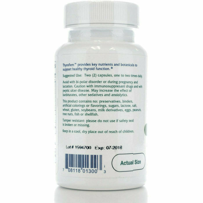 Vitanica ThyroFem 60 veg capsules side label