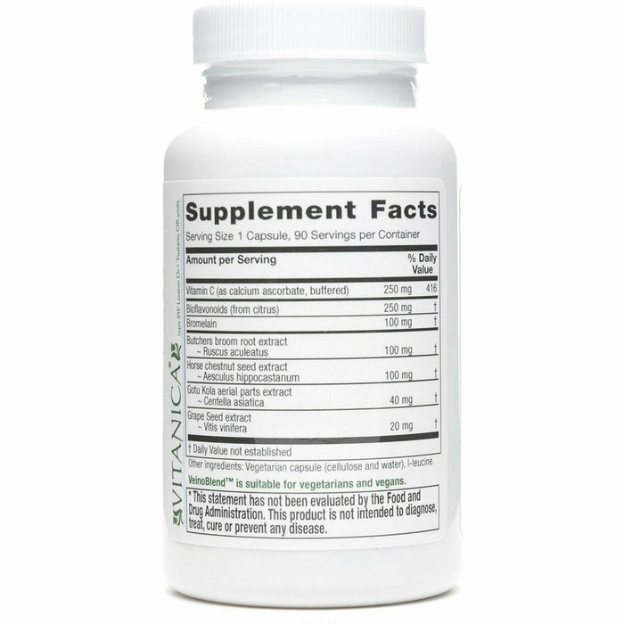 Vitanica VeinoBlend 90 capsules supplement facts label