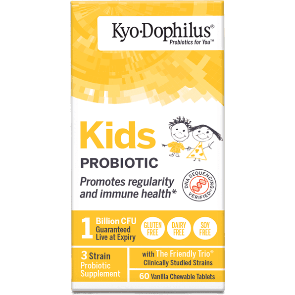 Wakunaga Kyo-Dophilus Kids Probiotic Vanilla Chewables, 60 chewable tablets, front of box