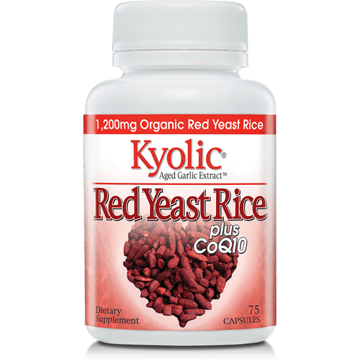Wakunaga Kyolic Red Yeast Rice Plus CoQ10, 75 capsules, front of bottle