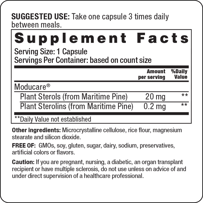 Wakunaga Moducare Daily Immune Support supplement facts label