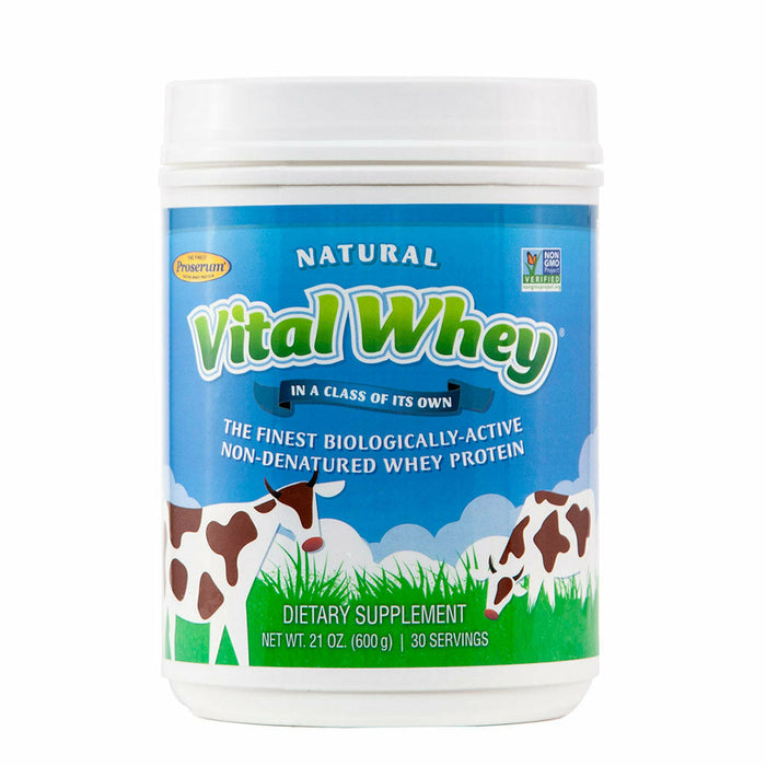 Well Wisdom Vital Whey, Natural, 21 oz, front of tub
