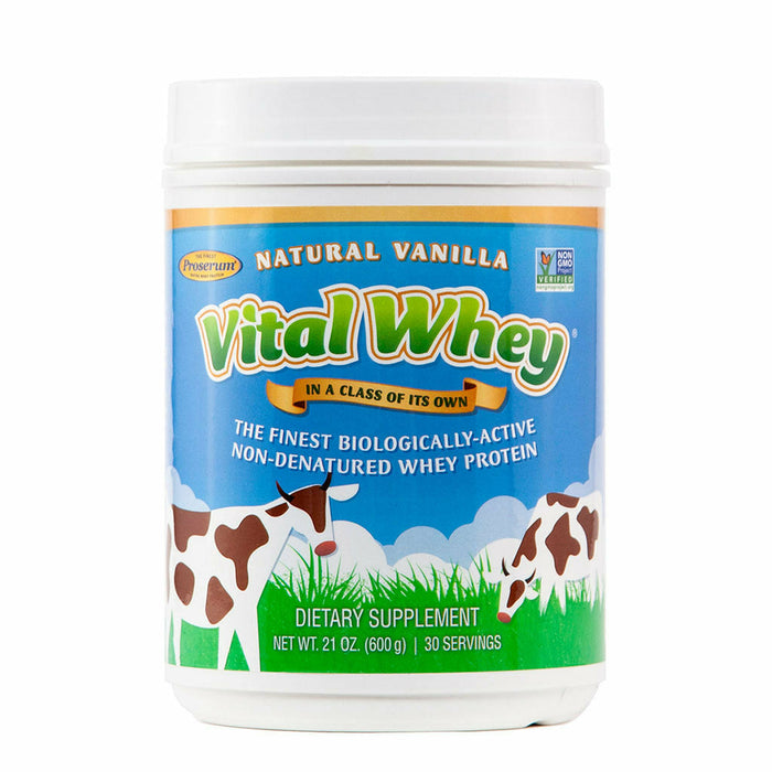 Well Wisdom Vital Whey, Natural Vanilla, 21 oz, front of tub
