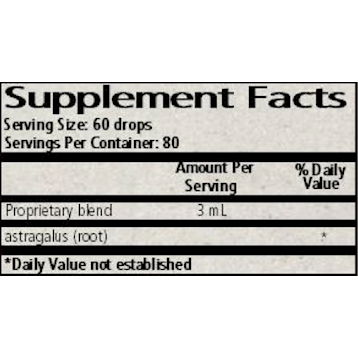 Wise Woman Herbals Astragalus (Astragalus membranaceous) 8 fl oz supplement facts label