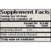 Wise Woman Herbals Black Cohosh (Cimicifuga racemosa) 2 fl oz supplement facts label