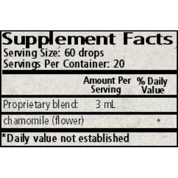 Wise Woman Herbals Chamomile (Matricaria spp.) 2 fl oz supplement facts label