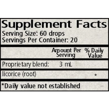 Wise Woman Herbals Glycyrrhiza Glycerite 2 fl oz supplement facts label