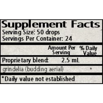 Wise Woman Herbals Gumweed (Grindelia spp.) 2 fl oz supplement facts label