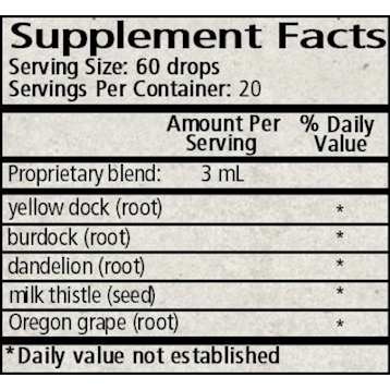 Wise Woman Herbals Hepaglycerite 2 fl oz supplement facts label