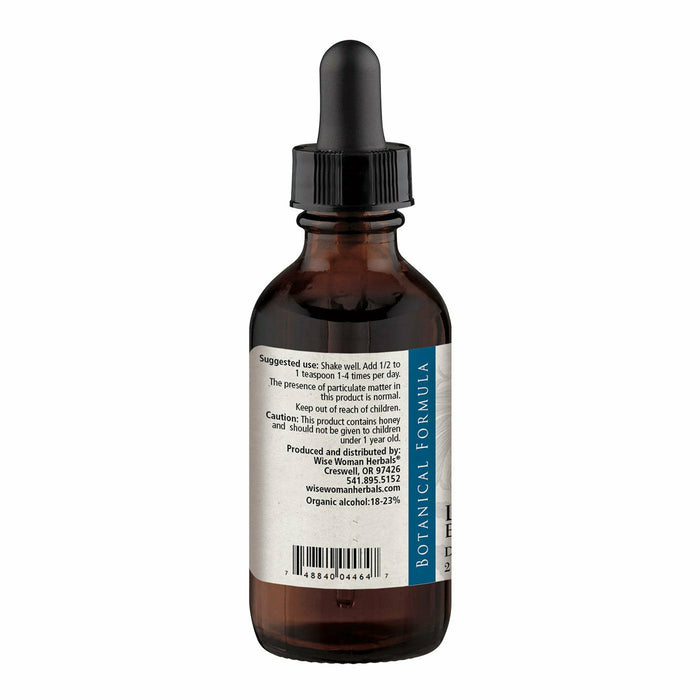Wise Woman Herbals Livixir Elixir 2 fl oz suggested use label