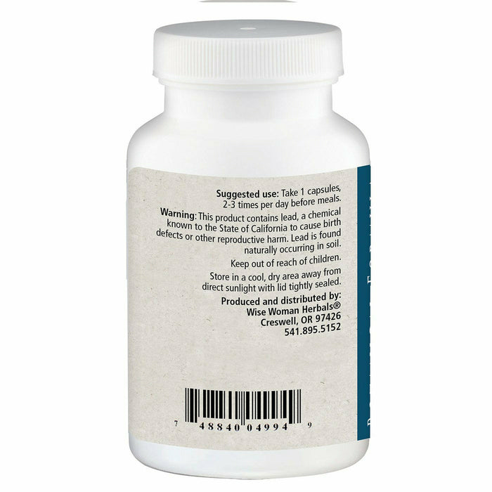 Wise Woman Herbals Maca Capsules 90 capsules suggested use label