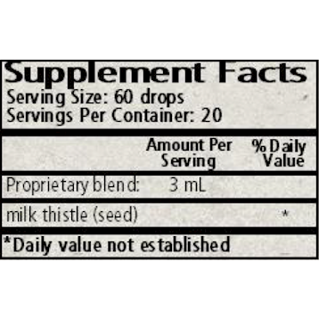 Wise Woman Herbals Milk Thistle (Silybum marianum) 2 fl oz supplement facts label