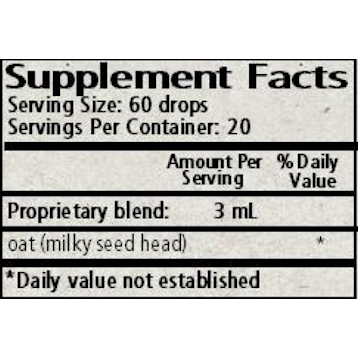 Wise Woman Herbals Oat (Avena sativa) 2 fl oz supplement facts label