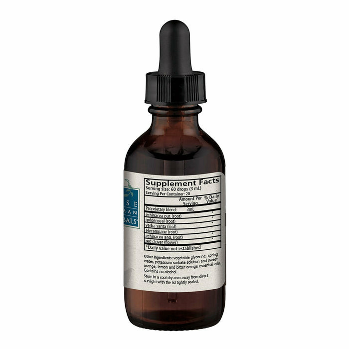 Wise Woman Herbals Respiguard Glycerite 2 fl oz supplement facts label