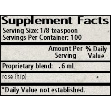 Wise Woman Herbals Rose Hips Solid Extract 2 fl oz supplement facts label
