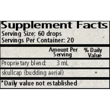 Wise Woman Herbals Skullcap (Scutellaria lateriflora) 2 fl oz supplement facts label
