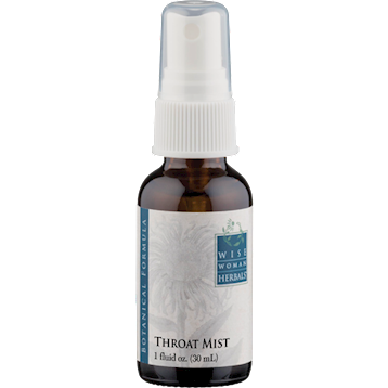 Wise Woman Herbals Throat Mist, 1 fl oz, front of spray bottle