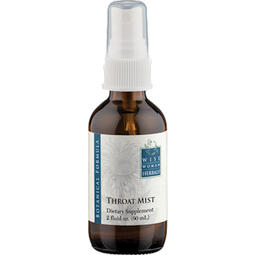Wise Woman Herbals Throat Mist, 2 fl oz, front of spray bottle
