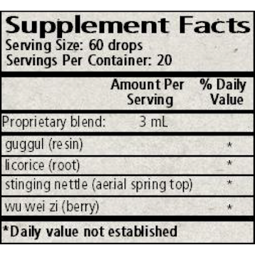 Wise Woman Herbals Thyroid I 2 fl oz supplement facts label