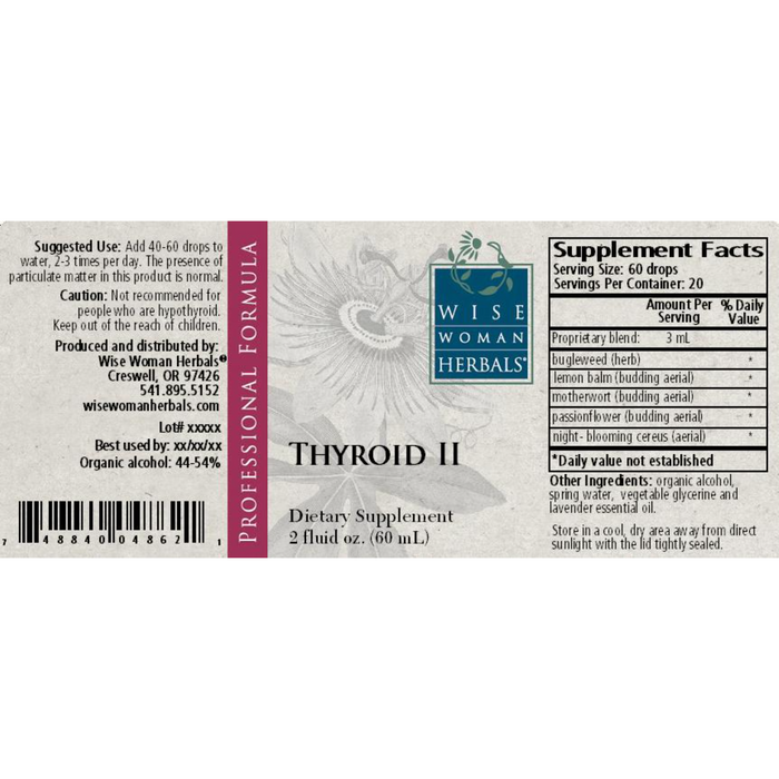 Wise Woman Herbals Thyroid II 2 fl oz full label