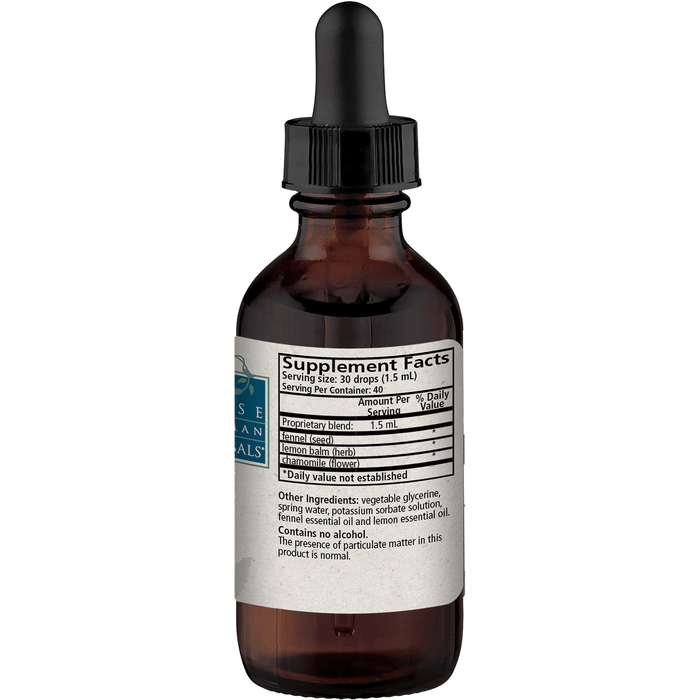 Wise Woman Herbals Tummy Glycerite 2 fl oz supplement facts label