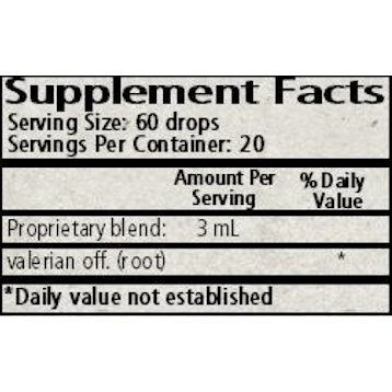 Wise Woman Herbals Valerian (Valeriana officinalis) 2 fl oz supplement facts label
