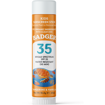 W.S. Badger SPF 35 Kids Sunscreen Face Stick, 0.65 oz, front of stick