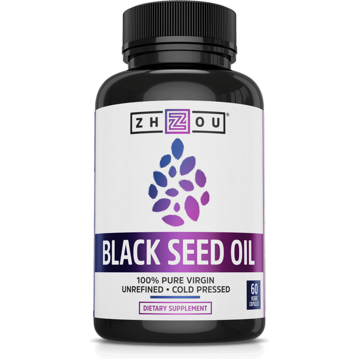ZHOU Nutrition Black Seed Oil 1300 mg, 60 capsules, front of bottle