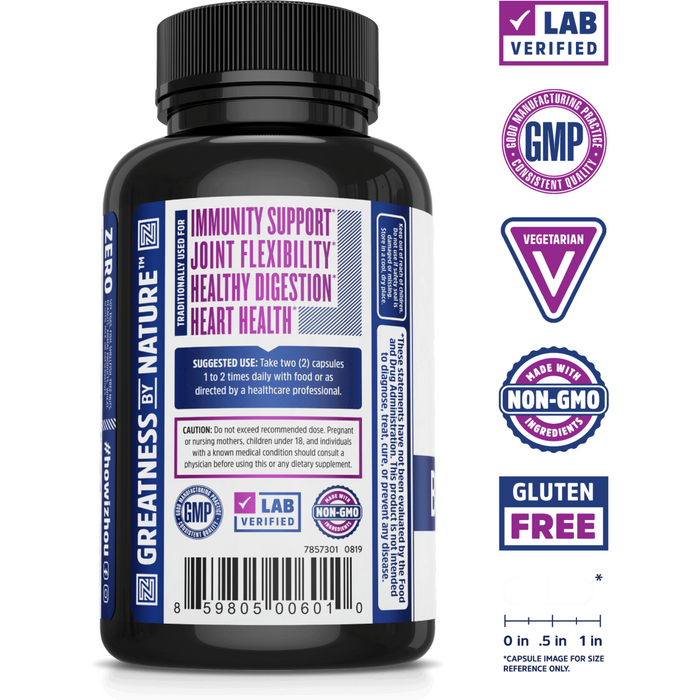 ZHOU Nutrition Black Seed Oil 1300 mg 60 capsules label information panel