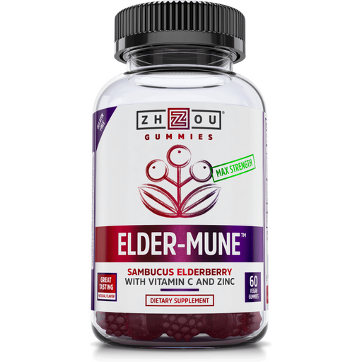 ZHOU Nutrition Elder-Mune Elderberry, 60 gummies, front of bottle