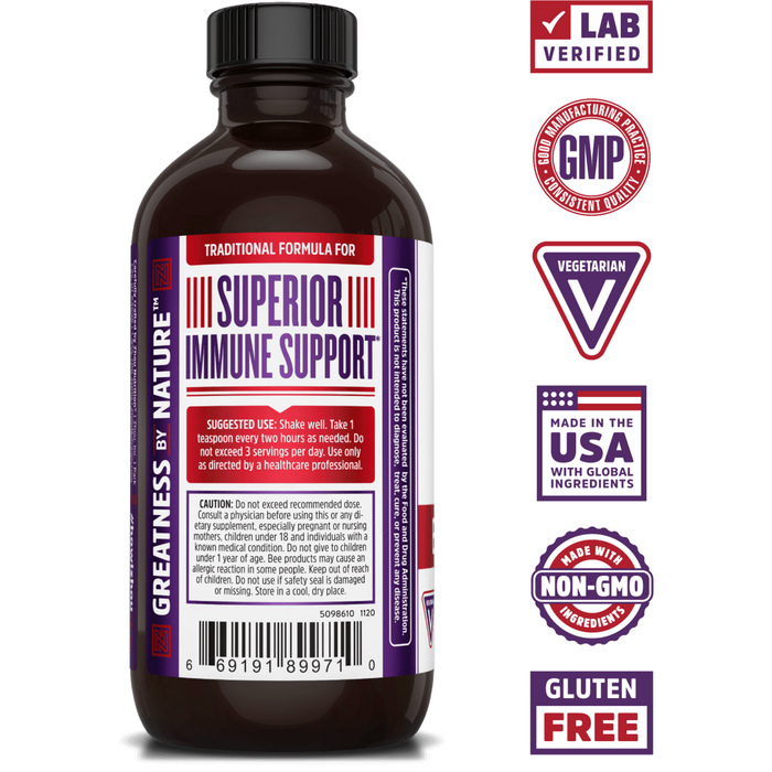 ZHOU Nutrition Elderberry Syrup 8 fl oz label information panel